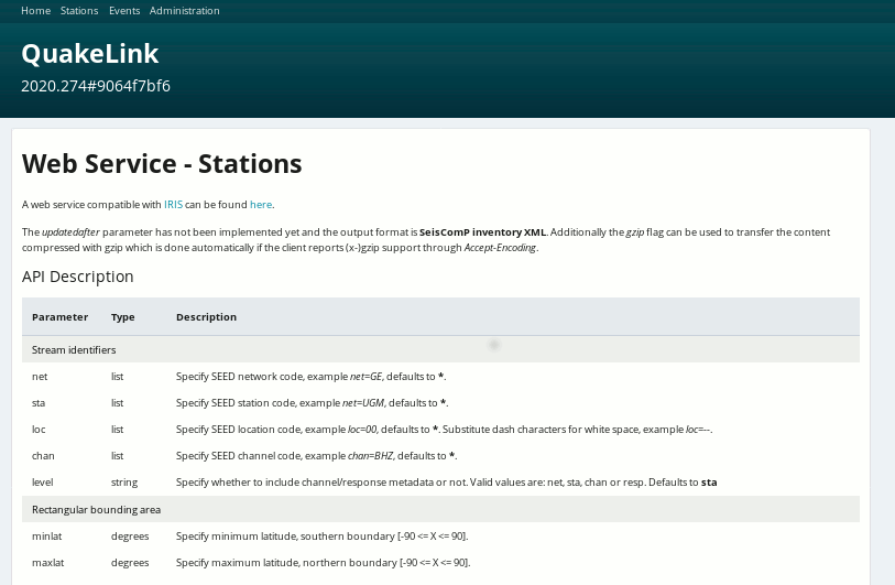 web interface with station API