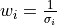 w_i=\frac{1}{{\sigma}_i}