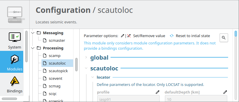 scconfig: no bindings configurations