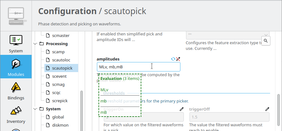 scconfig: parameter evaluation