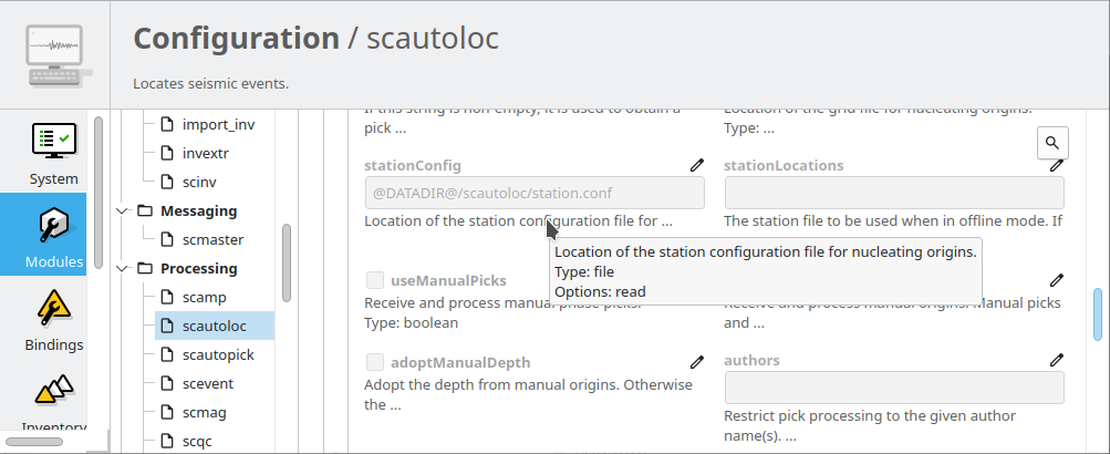 scconfig: tool tips